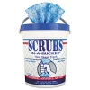 SCRUBS Hand Cleaner Towels, 10" X 12", Blue/White, Citrus Scent, 72/Bucket, 6 Buckets/Carton