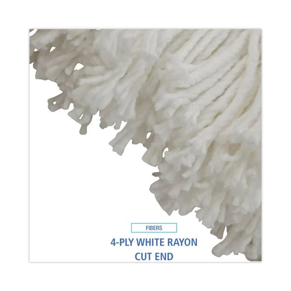 Boardwalk Cut-End Lie-Flat Wet Mop Head, Rayon, 16oz, White, 12/Carton 7 Boardwalk Cut-End Lie-Flat Wet Mop Head, Rayon, 16oz, White, 12/Carton - Image 7