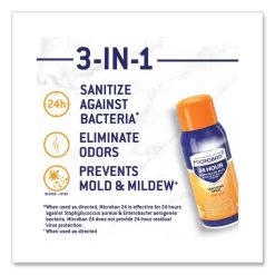 Microban 24-Hour Disinfecting Sanitizing Spray, Travel Size, Citrus Scent, 2.8 Oz Aerosol Spray, 4/Pack -Professional cleaning tool store 534151765cc7fd93bb993a1e9eabc958fb