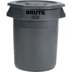 Rubbermaid Commercial BRUTE Self-Draining Flat Top Lid, For 32 Gal Round BRUTE Containers, 22.25" Diameter, Gray -Professional cleaning tool store 551aebe1c802c0860a1a177d53113f39a2