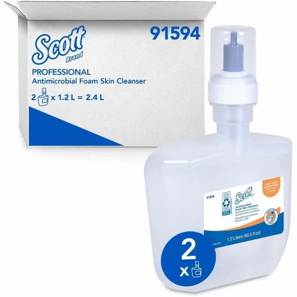 Scott Antimicrobial Foam Skin Cleanser, Fresh Scent, 1,200 ML, 2/Carton 2 Scott Antimicrobial Foam Skin Cleanser, Fresh Scent, 1,200 ML, 2/Carton - Image 2