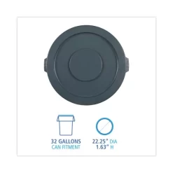Boardwalk Lids For 32 Gal Waste Receptacle, Flat-Top, Round, Plastic, Gray -Professional cleaning tool store 59fb902ff0a3d1d4a083e77a9ee89be8f5