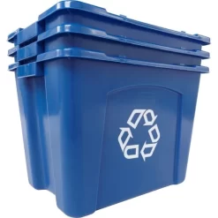 Rubbermaid Commercial Stacking Recycle Bin, 14 Gal, Polyethylene, Blue -Professional cleaning tool store 5a07e1b8c65139bde601e6e018436e59b3