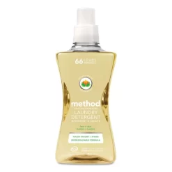 Method 4X Concentrated Laundry Detergent, Free And Clear, 53.5 Oz Bottle, 4/Carton