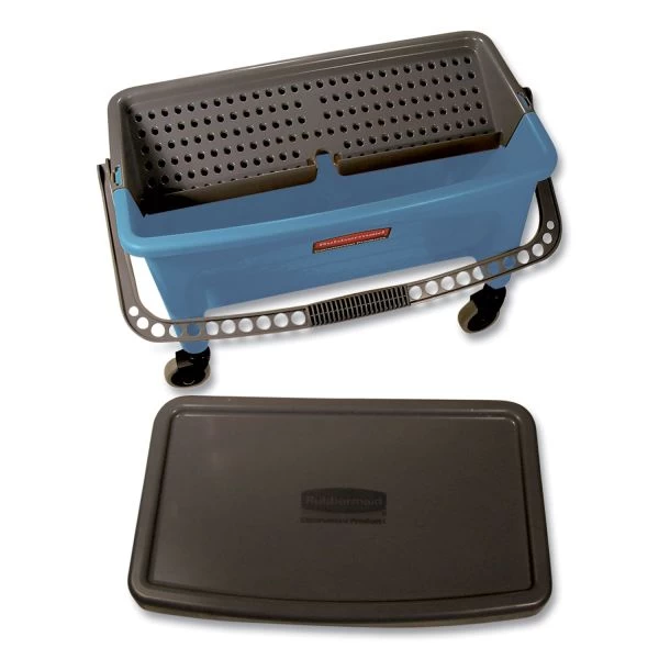 Rubbermaid Commercial Microfiber Finish Bucket, With Lid, 3 Gal, Blue 2 Rubbermaid Commercial Microfiber Finish Bucket, With Lid, 3 Gal, Blue - Image 2