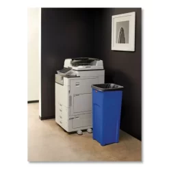 Rubbermaid Commercial Untouchable Square Waste Receptacle, 23 Gal, Plastic, Blue -Professional cleaning tool store 5cd0d1517d98978acf86cc1c31b11e0b1f