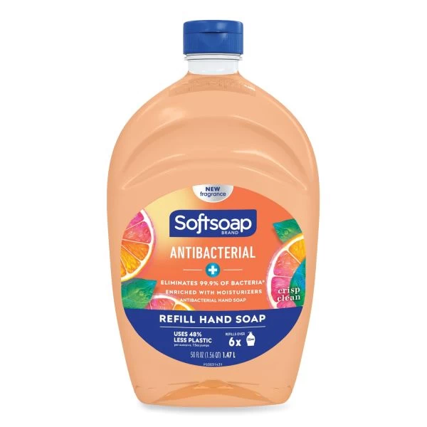 Softsoap Antibacterial Liquid Hand Soap Refills, Fresh, 50 Oz, Orange, 6/Carton 1 Softsoap Antibacterial Liquid Hand Soap Refills, Fresh, 50 Oz, Orange, 6/Carton