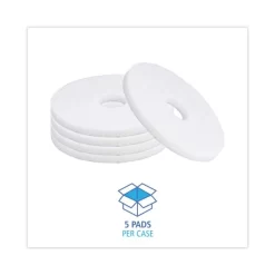 Boardwalk Standard Polishing Floor Pads, 14" Diameter, White, 5/Carton 11 Boardwalk Standard Polishing Floor Pads, 14" Diameter, White, 5/Carton -Professional cleaning tool store 6057318159a6ce0926b1b18e56d831d0e8