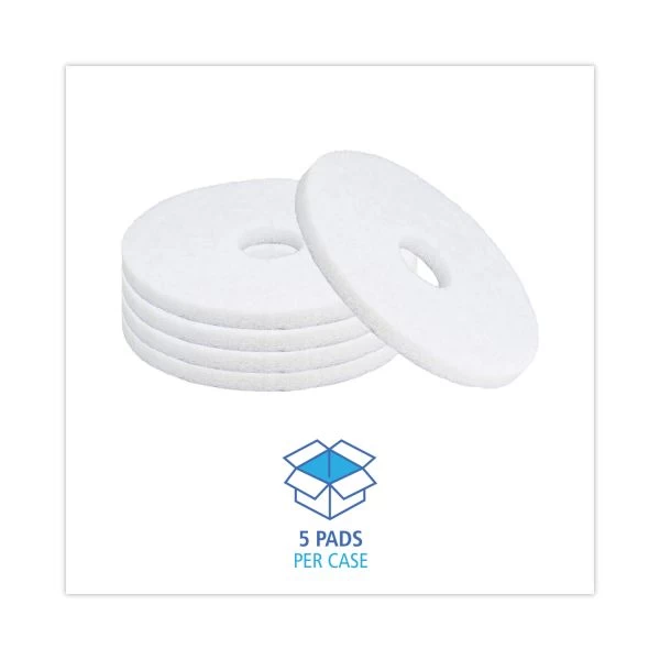 Boardwalk Standard Polishing Floor Pads, 14" Diameter, White, 5/Carton 6 Boardwalk Standard Polishing Floor Pads, 14" Diameter, White, 5/Carton - Image 6