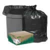 Earthsense Commercial Linear Low Density Recycled Can Liners, 56 Gal, 2 Mil, 43" X 47", Black, 10 Bags/Roll, 10 Rolls/Carton