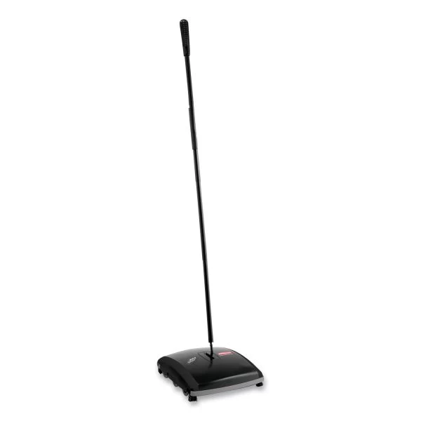 Rubbermaid Commercial Dual Action Sweeper, 44" Steel/Plastic Handle, Black/Yellow 2 Rubbermaid Commercial Dual Action Sweeper, 44" Steel/Plastic Handle, Black/Yellow - Image 2
