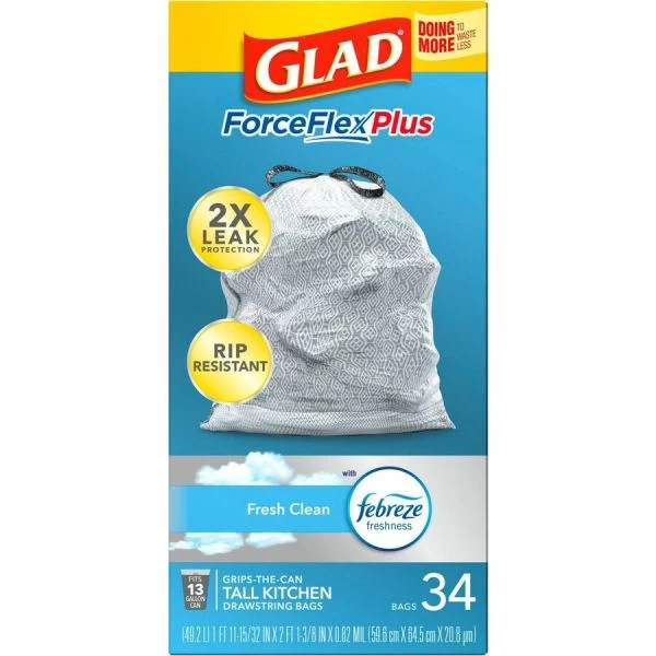 Glad ForceFlexPlus Tall Kitchen Drawstring Trash Bags 7 Glad ForceFlexPlus Tall Kitchen Drawstring Trash Bags - Image 7