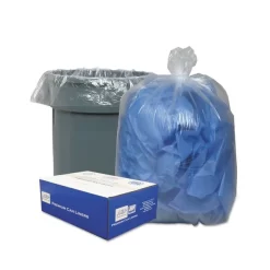 Classic Clear Linear Low-Density Can Liners, 56 Gal, 0.9 Mil, 43" X 47", Clear, 10 Bags/Roll, 10 Rolls/Carton