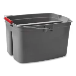 Rubbermaid Commercial 19 Quart Double Utility Pail, Plastic, Gray, 18 X 14.5 X 10 -Professional cleaning tool store 68fa03be0c853bd76283024a6c80e8e186