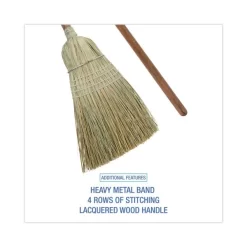 Boardwalk Corn/Fiber Brooms, Corn/Synthetic Fiber Bristles, 60" Overall Length, Gray/Natural, 6/Carton 10 Boardwalk Corn/Fiber Brooms, Corn/Synthetic Fiber Bristles, 60" Overall Length, Gray/Natural, 6/Carton -Professional cleaning tool store 691d0903838048505684cee1746bec9661
