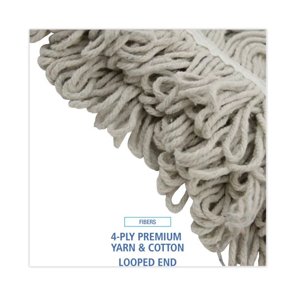 Boardwalk Mop Head, Loop Web/Tailband, Value Standard, Cotton, No. 32, White, 12/Carton 3 Boardwalk Mop Head, Loop Web/Tailband, Value Standard, Cotton, No. 32, White, 12/Carton - Image 3