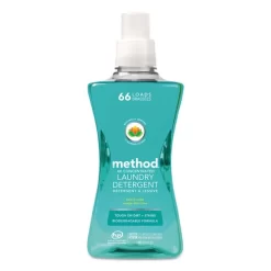 Method 4X Concentrated Laundry Detergent, Beach Sage, 53.5 Oz Bottle, 4/Carton