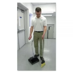 Unger Telescopic Ergo Dust Pan With Broom, 12w X 45h, Metal, Gray/Silver -Professional cleaning tool store 6a8ea6baa672d3a80b550c21fd63e59803