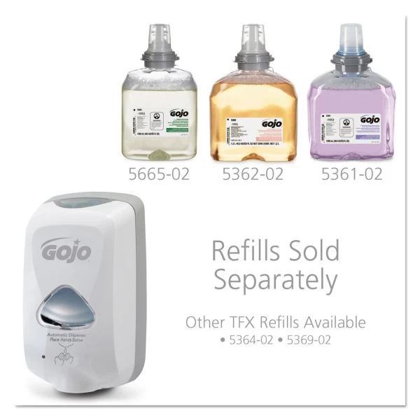 GOJO TFX Touch-Free Automatic Foam Soap Dispenser, 1,200 ML, 4.1 X 6 X 10.6, Gray 2 GOJO TFX Touch-Free Automatic Foam Soap Dispenser, 1,200 ML, 4.1 X 6 X 10.6, Gray - Image 2