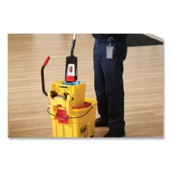Rubbermaid Commercial WaveBrake 2.0 Bucket/Wringer Combos, Down-Press, 35 Qt, Plastic, Yellow -Professional cleaning tool store 6b540c77080b5429b27f3670fed8f8fd4f