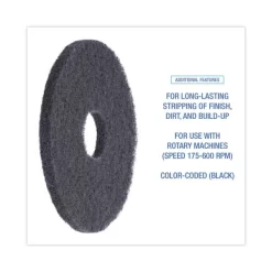 Boardwalk Standard Stripping Floor Pads, 13" Diameter, Black, 5/Carton -Professional cleaning tool store 6c7cde9d66aa1f3d3ce445e5cac57d8cc6