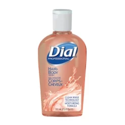 Dial Professional Hair + Body Wash, Neutral Scent, 7.5 Oz Flip Cap, 24/Carton