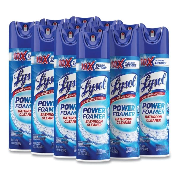 LYSOL Brand Power Foam Bathroom Cleaner, 24 Oz Aerosol Spray, 12/Carton 1 LYSOL Brand Power Foam Bathroom Cleaner, 24 Oz Aerosol Spray, 12/Carton