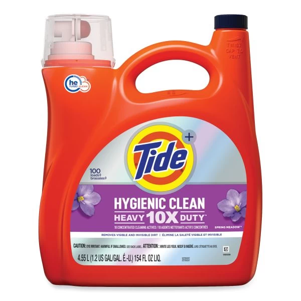 Tide Hygienic Clean Heavy 10x Duty Liquid Laundry Detergent, Spring Meadow, 154 Oz Bottle, 4/Carton 1 Tide Hygienic Clean Heavy 10x Duty Liquid Laundry Detergent, Spring Meadow, 154 Oz Bottle, 4/Carton