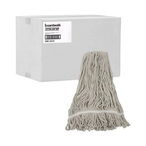 Boardwalk Mop Head, Loop Web/Tailband, Value Standard, Cotton, No. 32, White, 12/Carton 9 Boardwalk Mop Head, Loop Web/Tailband, Value Standard, Cotton, No. 32, White, 12/Carton - Image 9