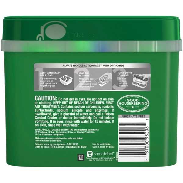 Cascade ActionPacs, Fresh Scent, 22.5 Oz Tub, 43/Tub 3 Cascade ActionPacs, Fresh Scent, 22.5 Oz Tub, 43/Tub - Image 3