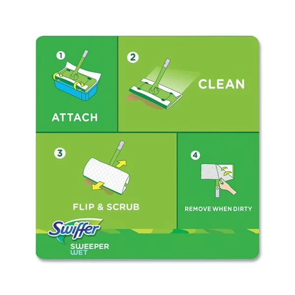 Swiffer Sweeper TRAP + LOCK Wet Mop Cloth, 8 X 10, White, Lavender Scent, 38/Pack 3 Swiffer Sweeper TRAP + LOCK Wet Mop Cloth, 8 X 10, White, Lavender Scent, 38/Pack - Image 3