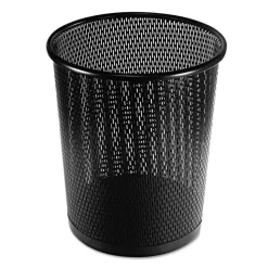 Artistic Urban Collection Punched Metal Wastebin, 20.24 Oz, Perforated Steel, Black