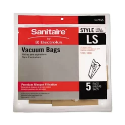 Sanitaire Commercial Upright Vacuum Cleaner Replacement Bags, Style LS, 5/Pack