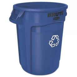 Rubbermaid Commercial Brute Recycling Container, 32 Gal, Polyethylene, Blue