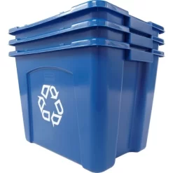 Rubbermaid Commercial Stacking Recycle Bin, 14 Gal, Polyethylene, Blue -Professional cleaning tool store 70ffd16cac6dee00dafe25e4b19dc98513