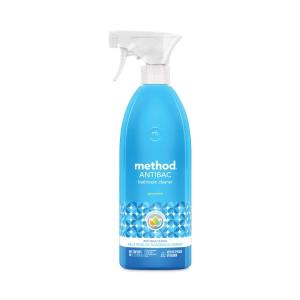 Method Antibacterial Spray, Bathroom, Spearmint, 28 Oz Spray Bottle, 8/Carton 1 Method Antibacterial Spray, Bathroom, Spearmint, 28 Oz Spray Bottle, 8/Carton