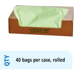 Stout By Envision EcoSafe-6400 Bags, 48 Gal, 0.85 Mil, 42" X 48", Green, 40/Box -Professional cleaning tool store 726ae21b8cc22008fc3d43ea51d6df4e1c