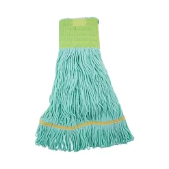Boardwalk EcoMop Looped-End Mop Head, Recycled Fibers, Medium Size, Green