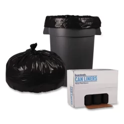 Boardwalk Recycled Low-Density Polyethylene Can Liners, 60 Gal, 1.6 Mil, 38" X 58", Black, 10 Bags/Roll, 10 Rolls/Carton -Professional cleaning tool store 7359f3bcea9f727f4177404641d4d5c2ec
