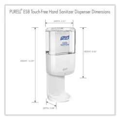 PURELL ES8 Touch Free Hand Sanitizer Dispenser, 1,200 ML, 5.25 X 8.56 X 12.13, White -Professional cleaning tool store 755b5258c0367074261cecaf740bd2be89
