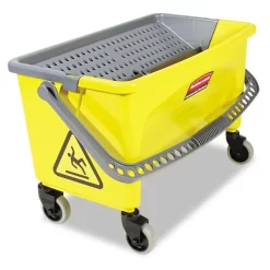 Rubbermaid Commercial HYGEN HYGEN Press Wring Bucket For Microfiber Flat Mops, 43 Qt, Yellow