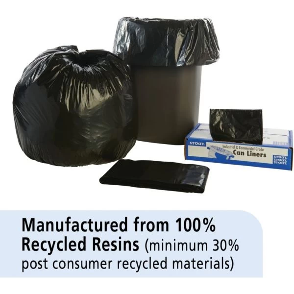 Stout By Envision Total Recycled Content Plastic Trash Bags, 33 Gal, 1.5 Mil, 33" X 40", Brown/Black, 100/Carton 2 Stout By Envision Total Recycled Content Plastic Trash Bags, 33 Gal, 1.5 Mil, 33" X 40", Brown/Black, 100/Carton - Image 2