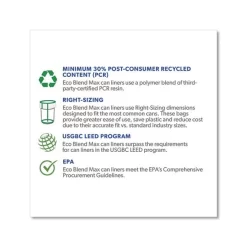 Heritage Eco Blend Max Can Liners, 23 Gal, 0.8 Mil, 28" X 45", Green Tint, 25 Bags/Roll, 10 Rolls/Carton 9 Heritage Eco Blend Max Can Liners, 23 Gal, 0.8 Mil, 28" X 45", Green Tint, 25 Bags/Roll, 10 Rolls/Carton -Professional cleaning tool store 77ddc0470e800c06cab4a4b4c9f1ea5c7a