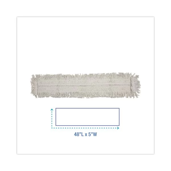 Boardwalk Mop Head, Dust, Disposable, Cotton/Synthetic Fibers, 48 X 5, White 2 Boardwalk Mop Head, Dust, Disposable, Cotton/Synthetic Fibers, 48 X 5, White - Image 2
