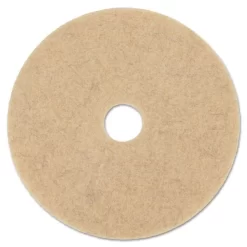 Boardwalk Ultra High-Speed Floor Pads, 19" Diameter, Natural Hair, Tan, 5/Carton