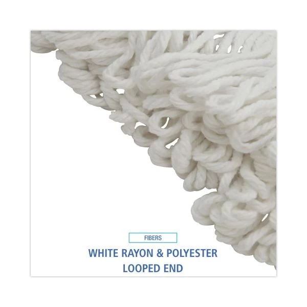 Boardwalk Mop Head, Lie-Flat Head, Rayon Fiber, 24oz, White, 12/Carton 6 Boardwalk Mop Head, Lie-Flat Head, Rayon Fiber, 24oz, White, 12/Carton - Image 6