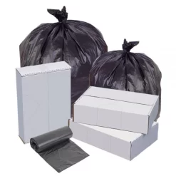 Highmark High-Density Can Liners, 22 Mic, 56 Gallons, 43" X 48", Black, Box Of 150