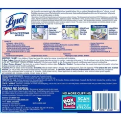 LYSOL Brand Disinfecting Wipes, 1-Ply, 7 X 7.25, Crisp Linen, White, 80 Wipes/Canister, 6 Canisters/Carton -Professional cleaning tool store 7daca9d7baa8e9d730dc4cab470bc3e44d