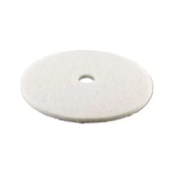 Boardwalk Standard Polishing Floor Pads, 24" Diameter, White, 5/Carton