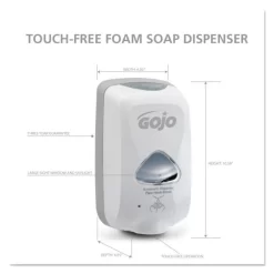 GOJO TFX Touch-Free Automatic Foam Soap Dispenser, 1,200 ML, 4.1 X 6 X 10.6, Gray 17 GOJO TFX Touch-Free Automatic Foam Soap Dispenser, 1,200 ML, 4.1 X 6 X 10.6, Gray -Professional cleaning tool store 7e7ee600944d4b13cf339af6cfbedefa34